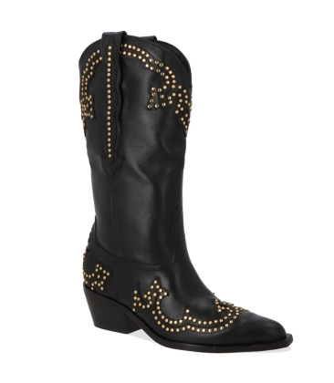 BOTA SALTO BAIXO WESTERN LUIZA BARCELOS PRETO