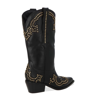 BOTA SALTO BAIXO WESTERN LUIZA BARCELOS PRETO