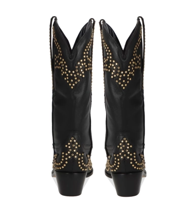 BOTA SALTO BAIXO WESTERN LUIZA BARCELOS PRETO