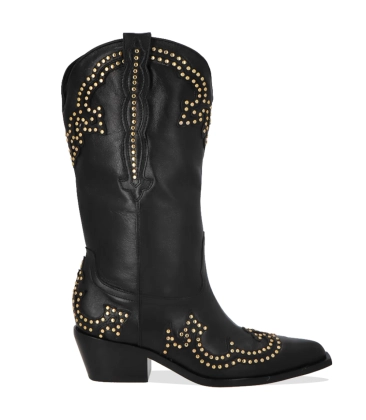 BOTA SALTO BAIXO WESTERN LUIZA BARCELOS PRETO