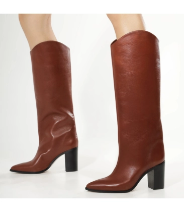 BOTA SALTO BLOCO ALTO MARYANA SCHUTZ MARROM