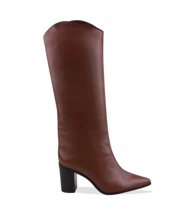 BOTA SALTO BLOCO ALTO MARYANA SCHUTZ MARROM