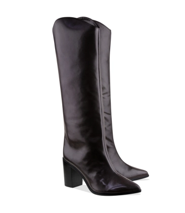 BOTA SALTO BLOCO ALTO MARYANA SCHUTZ MARROM