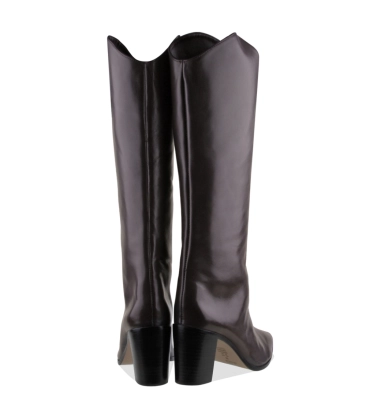 BOTA SALTO BLOCO ALTO MARYANA SCHUTZ MARROM