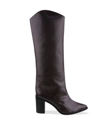 BOTA SALTO BLOCO ALTO MARYANA SCHUTZ MARROM