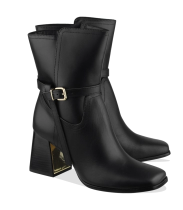 BOTA SALTO MÉDIO LUIZA BARCELOS PRETO