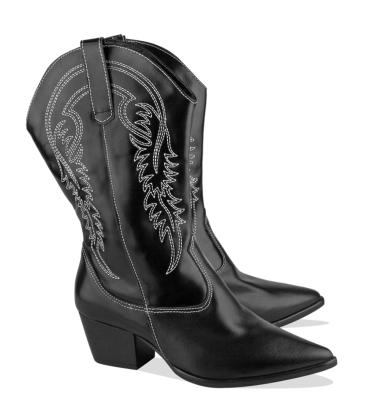 BOTA WESTERN CANO MÉDIO BENTANA PRETO