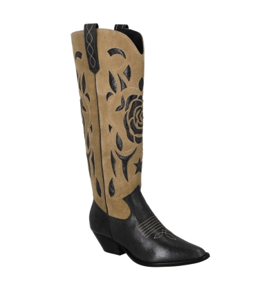 BOTA WESTERN SALTO BAIXO LUIZA BARCELOS BEGE