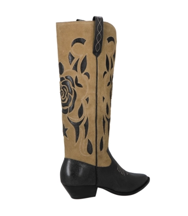 BOTA WESTERN SALTO BAIXO LUIZA BARCELOS BEGE