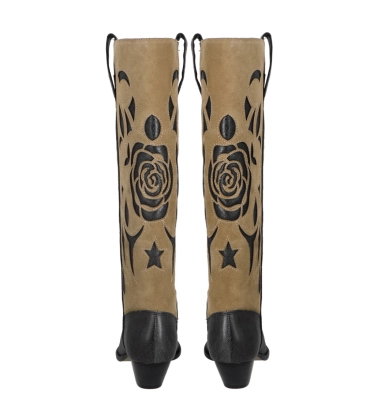 BOTA WESTERN SALTO BAIXO LUIZA BARCELOS BEGE