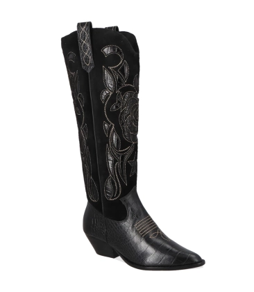 BOTA WESTERN SALTO BAIXO LUIZA BARCELOS PRETO