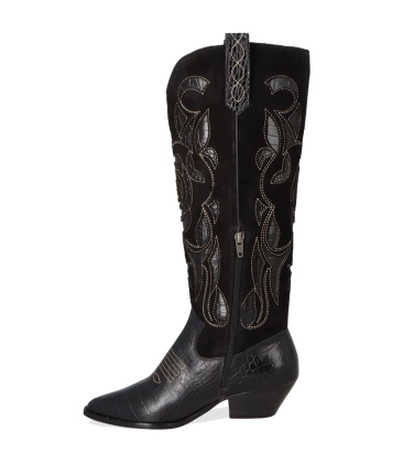 BOTA WESTERN SALTO BAIXO LUIZA BARCELOS PRETO