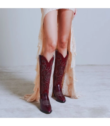 BOTA WESTERN SALTO BAIXO LUIZA BARCELOS VINHO