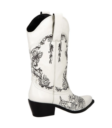 BOTA WESTERN SALTO MÉDIO LUIZA BARCELOS BRANCO