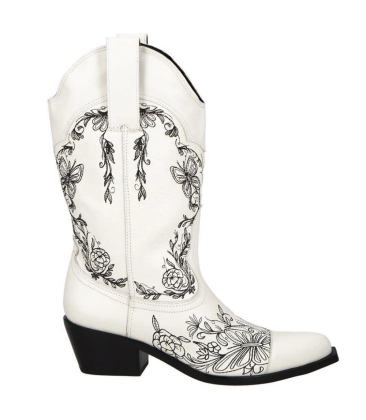 BOTA WESTERN SALTO MÉDIO LUIZA BARCELOS BRANCO