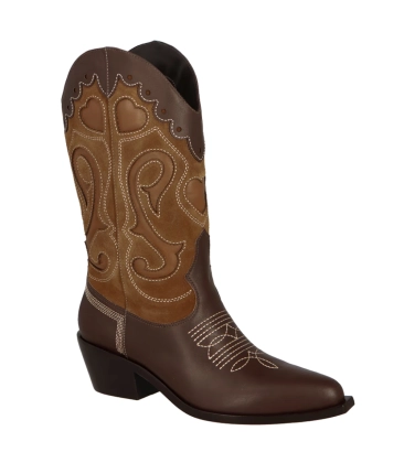 BOTA WESTERN SALTO MÉDIO LUIZA BARCELOS MARROM