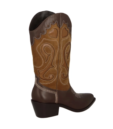 BOTA WESTERN SALTO MÉDIO LUIZA BARCELOS MARROM