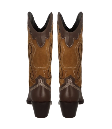 BOTA WESTERN SALTO MÉDIO LUIZA BARCELOS MARROM