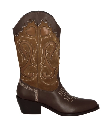 BOTA WESTERN SALTO MÉDIO LUIZA BARCELOS MARROM