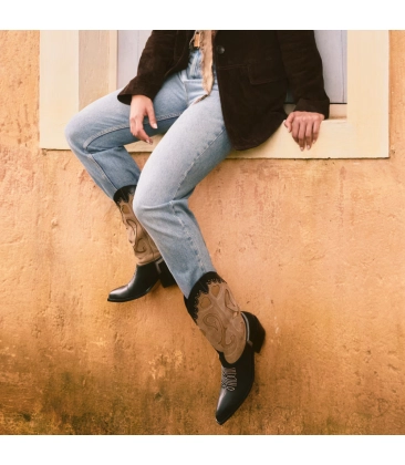 BOTA WESTERN SALTO MÉDIO LUIZA BARCELOS PRETO