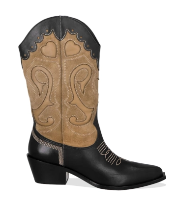 BOTA WESTERN SALTO MÉDIO LUIZA BARCELOS PRETO