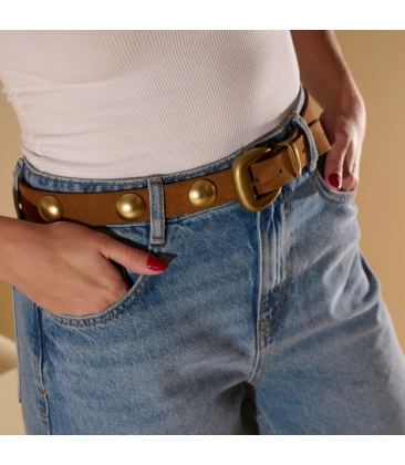 CINTO ESFERAS LUIZA BARCELOS CARAMELO