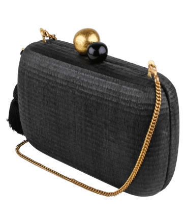 CLUTCH RÁFIA ISLA PRETO - COM MICROUSO