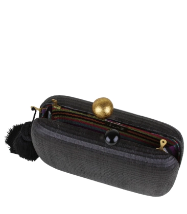 CLUTCH RÁFIA ISLA PRETO - COM MICROUSO