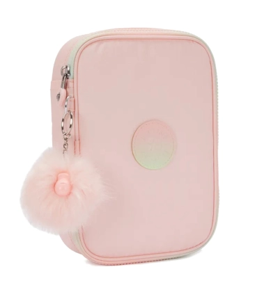 ESTOJO KIPLING 100 PENS BLUSH METALLIC ROSA