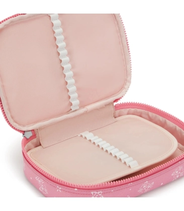 ESTOJO KIPLING 100 PENS GLITTER CATS ROSA