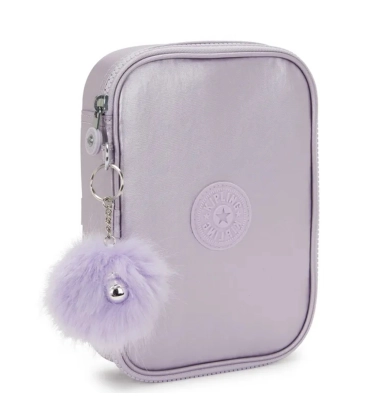 ESTOJO KIPLING 100 PENS LILAC M MET ROXO