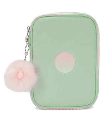 ESTOJO KIPLING 100 PENS SOFT GREEN MET VERDE