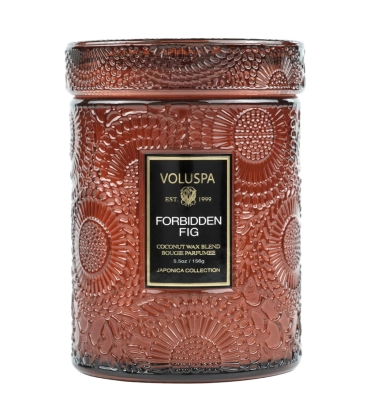 MINI VELA AROMÁTICA POTE VIDRO 50H RELEVO FORBIDDEN FIG VOLUSPA