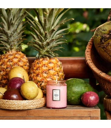 MINI VELA AROMÁTICA POTE VIDRO 50H RELEVO NAPALI PASSION FRUIT VOLUSPA