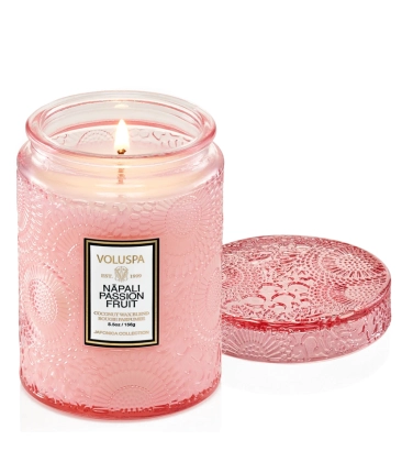 MINI VELA AROMÁTICA POTE VIDRO 50H RELEVO NAPALI PASSION FRUIT VOLUSPA