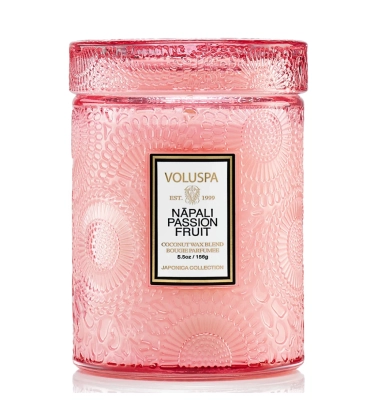 MINI VELA AROMÁTICA POTE VIDRO 50H RELEVO NAPALI PASSION FRUIT VOLUSPA