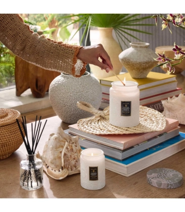 MINI VELA AROMÁTICA POTE VIDRO 50H RELEVO TAHITIAN COCONUT VANILLA