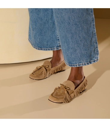 MOCASSIM FRANJAS LUIZA BARCELOS BEGE