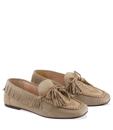 MOCASSIM FRANJAS LUIZA BARCELOS BEGE