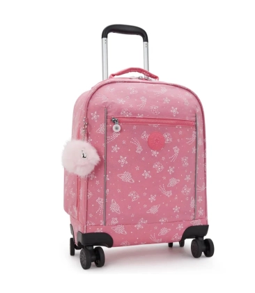 MOCHILA DE RODINHAS KIPLING MESE GLITTER CATS ROSA