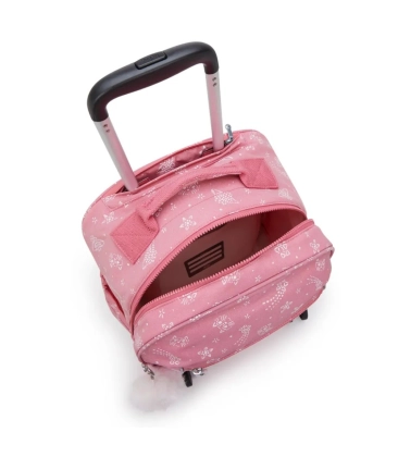 MOCHILA DE RODINHAS KIPLING MESE GLITTER CATS ROSA