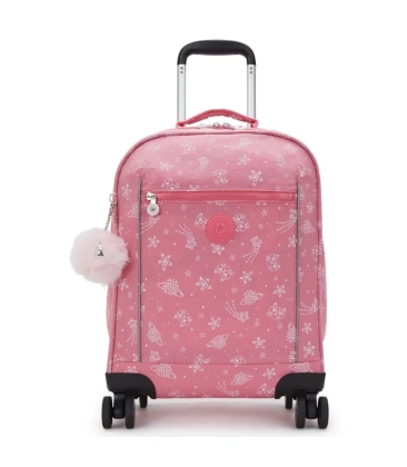 MOCHILA DE RODINHAS KIPLING MESE GLITTER CATS ROSA