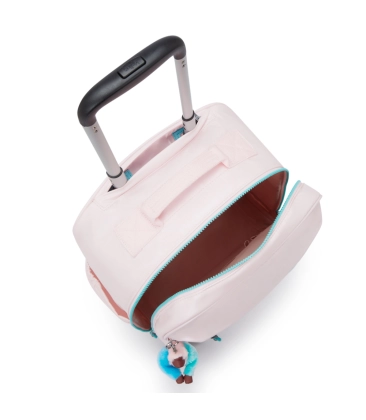 MOCHILA DE RODINHAS KIPLING MESE SEA PINK METALLIC ROSA