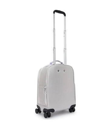 MOCHILA DE RODINHAS KIPLING MESE SILVER GLOW MET PRATA