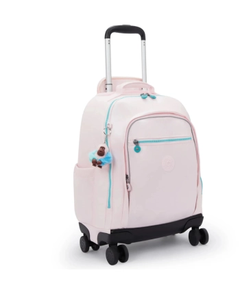 MOCHILA DE RODINHAS KIPLING NEW ZEA SEA PINK METALLIC ROSA