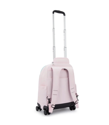 MOCHILA DE RODINHAS KIPLING NEW ZEA SEA PINK METALLIC ROSA