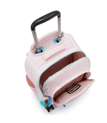 MOCHILA DE RODINHAS KIPLING NEW ZEA SEA PINK METALLIC ROSA