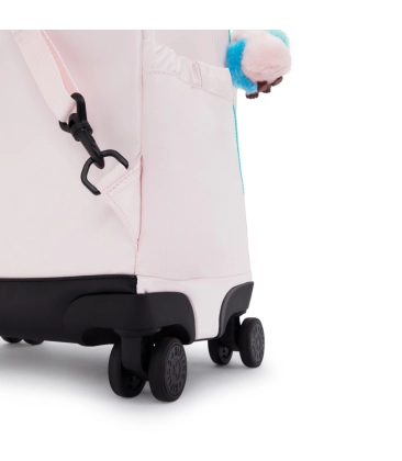 MOCHILA DE RODINHAS KIPLING NEW ZEA SEA PINK METALLIC ROSA