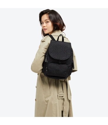 MOCHILA KIPLING CITY PACK S SIGNATURE EMB PRETO