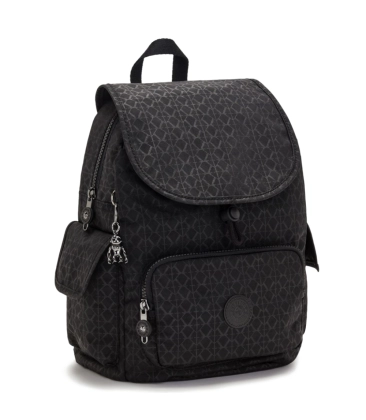 MOCHILA KIPLING CITY PACK S SIGNATURE EMB PRETO
